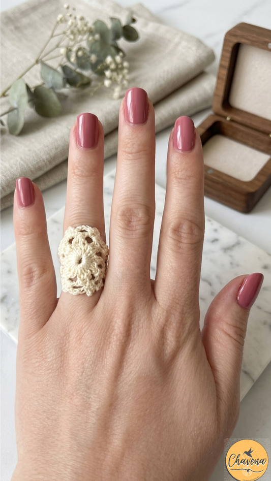 Crochet Rings Ruby, Sapphire and Mandala